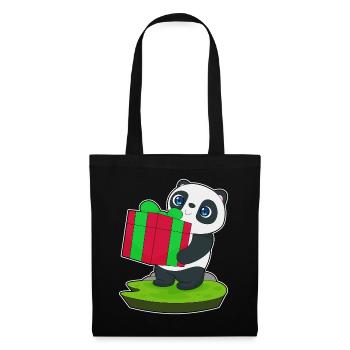 Forfait Noël Panda - Sac en tissu - noir - Devant