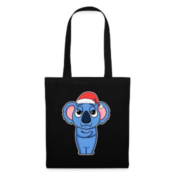 Koala Weihnachten - Stoffbeutel - Schwarz - Vorne