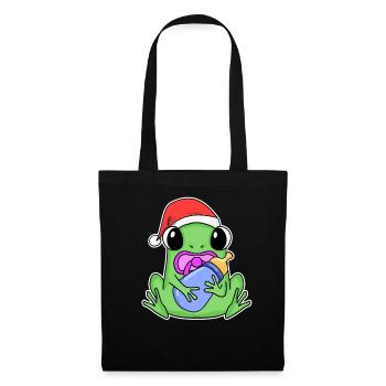 Grenouille bébé Noël - Sac en tissu - noir - Devant