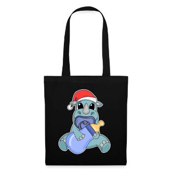 Nashorn Baby Weihnachten - Stoffbeutel - Schwarz - Vorne