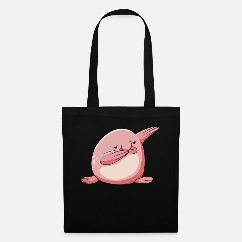 Kawaii Tupfender Klecksfisch - Stoffbeutel - Schwarz