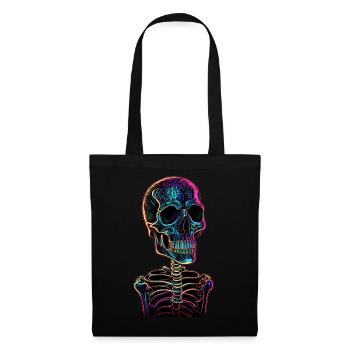Bunter abstrakter Totenkopf - Stoffbeutel - Schwarz - Vorne