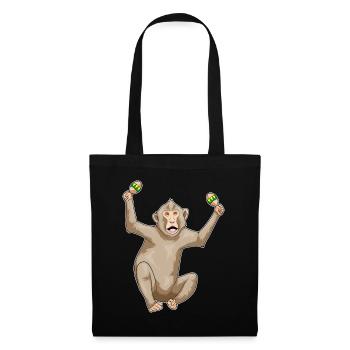 Singe musicien hochet musique - Sac en tissu - noir - Devant