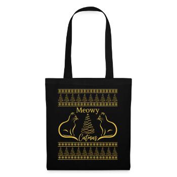 Meowy Catmas Christmas Cat Lover Christmas Mood - Tote Bag - black - Front