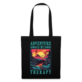 L’aventure est ma thérapie Camping en montagne - Sac en tissu - noir - Devant