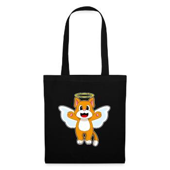 Ailes d’ange chat - Sac en tissu - noir - Devant