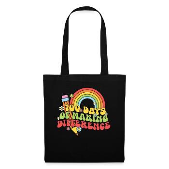 100 Days of Cray of Difference 100 Days of School - Tote Bag - black - Front