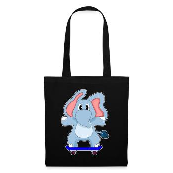 Elephant Skater Skateboard Sport - Tote Bag - black - Front