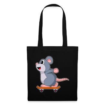 Souris Skater Skateboard Sport - Sac en tissu - noir - Devant