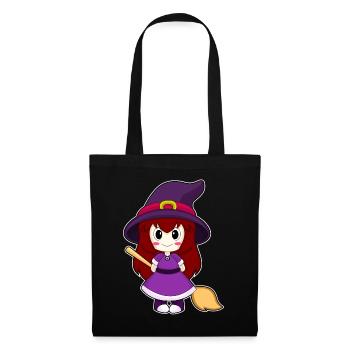 Girl Witch Broom - Tote Bag - black - Front