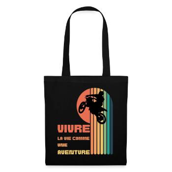 Vivre la Vie comme une Aventure - Moto Cross - Sac en tissu - noir - Devant