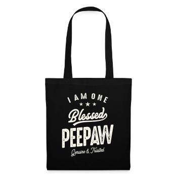 I Am One Bless Peepaw Funny Grandpa - Tote Bag - black - Front