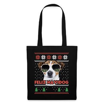 Jack Russel Terrier - Feliz Navidog Ugly Christmas - Sac en tissu - noir - Devant
