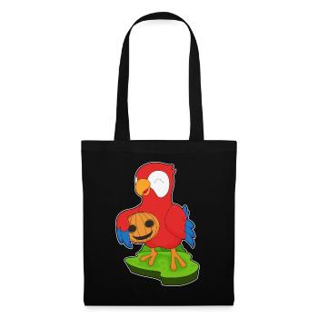 Perroquet Halloween citrouille - Sac en tissu - noir - Devant