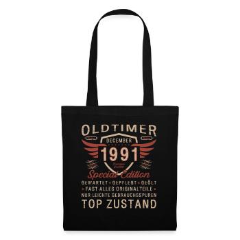 32. Geburtstag Oldtimer Dezember Jahrgang 1991 - Stoffbeutel - Schwarz - Vorne