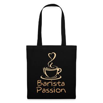 Barista Passion Kaffee Geschenk Kaffeeliebhaber - Stoffbeutel - Schwarz - Vorne
