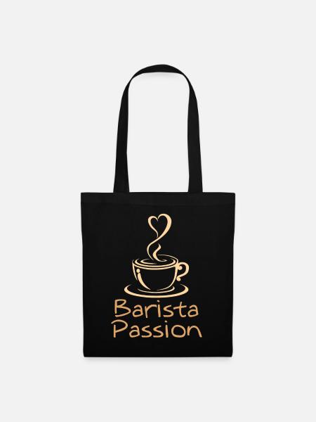 Barista Passion Kaffee Geschenk Kaffeeliebhaber - Stoffbeutel - Schwarz