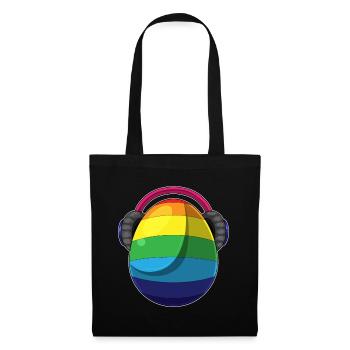 Osterei Ostern Regenbogen Musik - Stoffbeutel - Schwarz - Vorne
