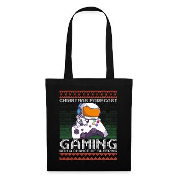 Funny Christmas Forecast Gaming Astronaut Ugly - Tote Bag - black - Front