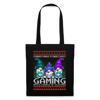 Funny Christmas Forecast Gaming Wichtel Ugly Xmas - Stoffbeutel - Schwarz - Vorne