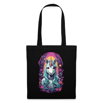 Pastel Gothic Kawaii Einhorn Streetwear Design - Stoffbeutel - Schwarz - Vorne