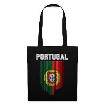 Flagge von Portugal, portugiesischer Stolz - Stoffbeutel - Schwarz - Vorne