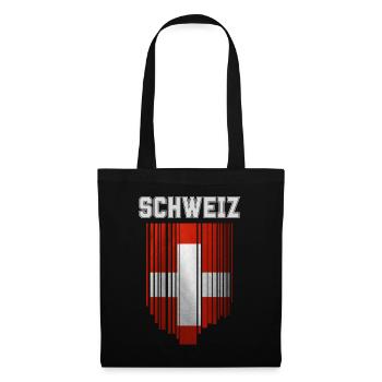 Drapeau de la Suisse, fierté suisse - Sac en tissu - noir - Devant
