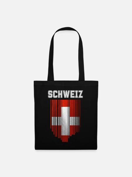 Flagge der Schweiz, Schweizer Stolz - Stoffbeutel - Schwarz
