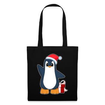 Penguin Christmas Santa Hat - Tote Bag - black - Front