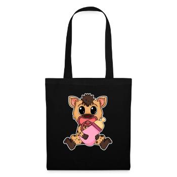 Baby Hyäne Motiv - Stoffbeutel - Schwarz - Vorne