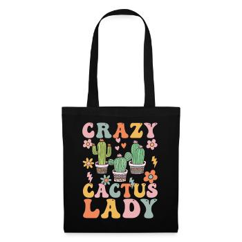 Groovy Cactus Girl Sukkulente Pflanze - Stoffbeutel - Schwarz - Vorne