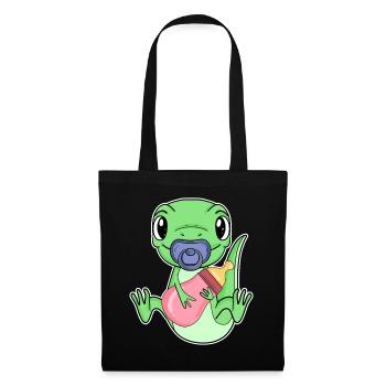 Baby Echse Motiv - Stoffbeutel - Schwarz - Vorne