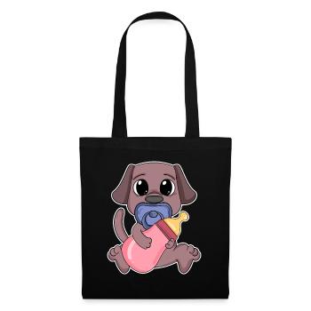 Baby Dog Motif Dog Holder - Tote Bag - black - Front
