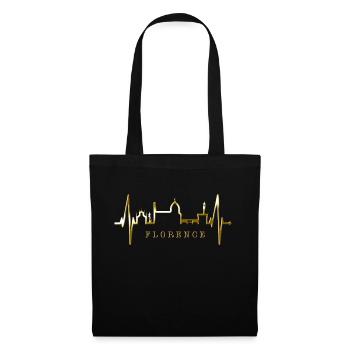 Florence Skyline Italie Heartbeat I Love Firenze - Sac en tissu - noir - Devant