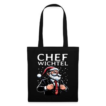 Chef Wichtel Weihnachts Gnom - Stoffbeutel - Schwarz - Vorne