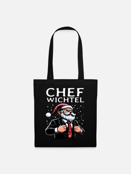 Chef Wichtel Weihnachts Gnom - Stoffbeutel - Schwarz