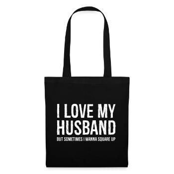Drôle maman femme cadeau chemise j’aime mon mari - Sac en tissu - noir - Devant
