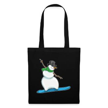 Snowman Christmas Snowboard - Tote Bag - black - Front