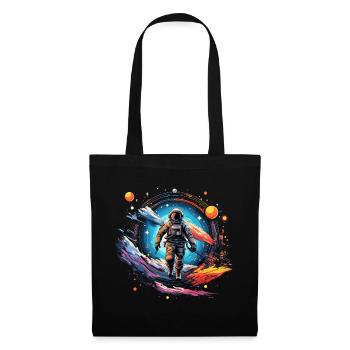 Astronaut im Weltall Design - Stoffbeutel - Schwarz - Vorne