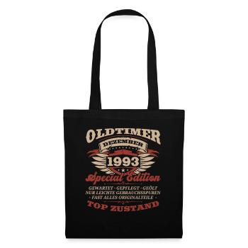 30. Geburtstag Oldtimer Dezember Jahrgang 1993 - Stoffbeutel - Schwarz - Vorne