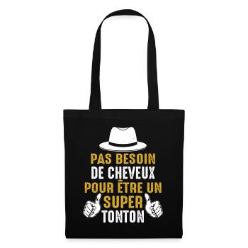 Tonton Chauve Cadeau Humour Citation Drôle 2024 - Sac en tissu - noir - Devant