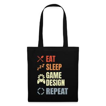 Eat Sleep Game Design Repeat - Stoffbeutel - Schwarz - Vorne