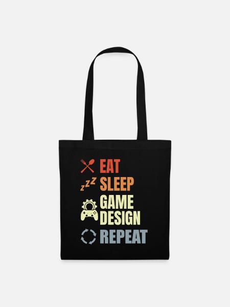 Eat Sleep Game Design Repeat - Stoffbeutel - Schwarz