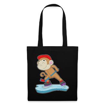 Affe Eishockey Eishockeyschläger - Tote Bag - black - Front