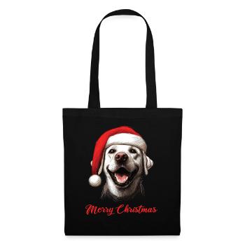 Merry Christmas - Labbi Labrador Weihnachten - Stoffbeutel - Schwarz - Vorne