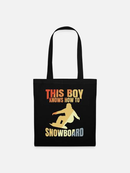 Snowboard Junge - Stoffbeutel - Schwarz