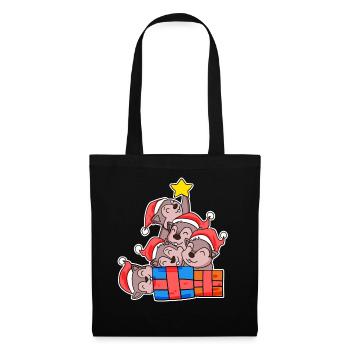 Squirrel Christmas Tree Christmas - Tote Bag - black - Front
