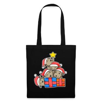 Kangaroo Kangaroos Christmas Tree Christmas - Tote Bag - black - Front