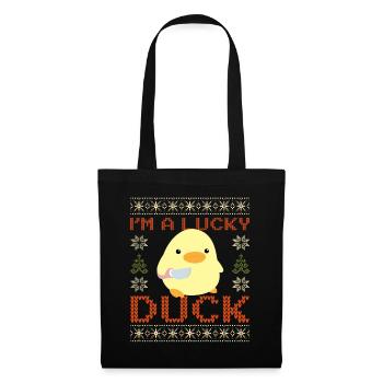 Duck with Knife Meme - Lucky Duck Ugly Christmas - Tote Bag - black - Front