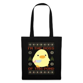 Duck with Knife Meme - My Pond Ugly Christmas - Tote Bag - black - Front